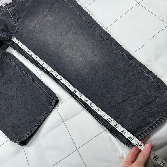 Boden Jeans Womens 30 Washed Black Boyfriend Slouchy Cotton Crop Straight Leg - Picture 12 of 14